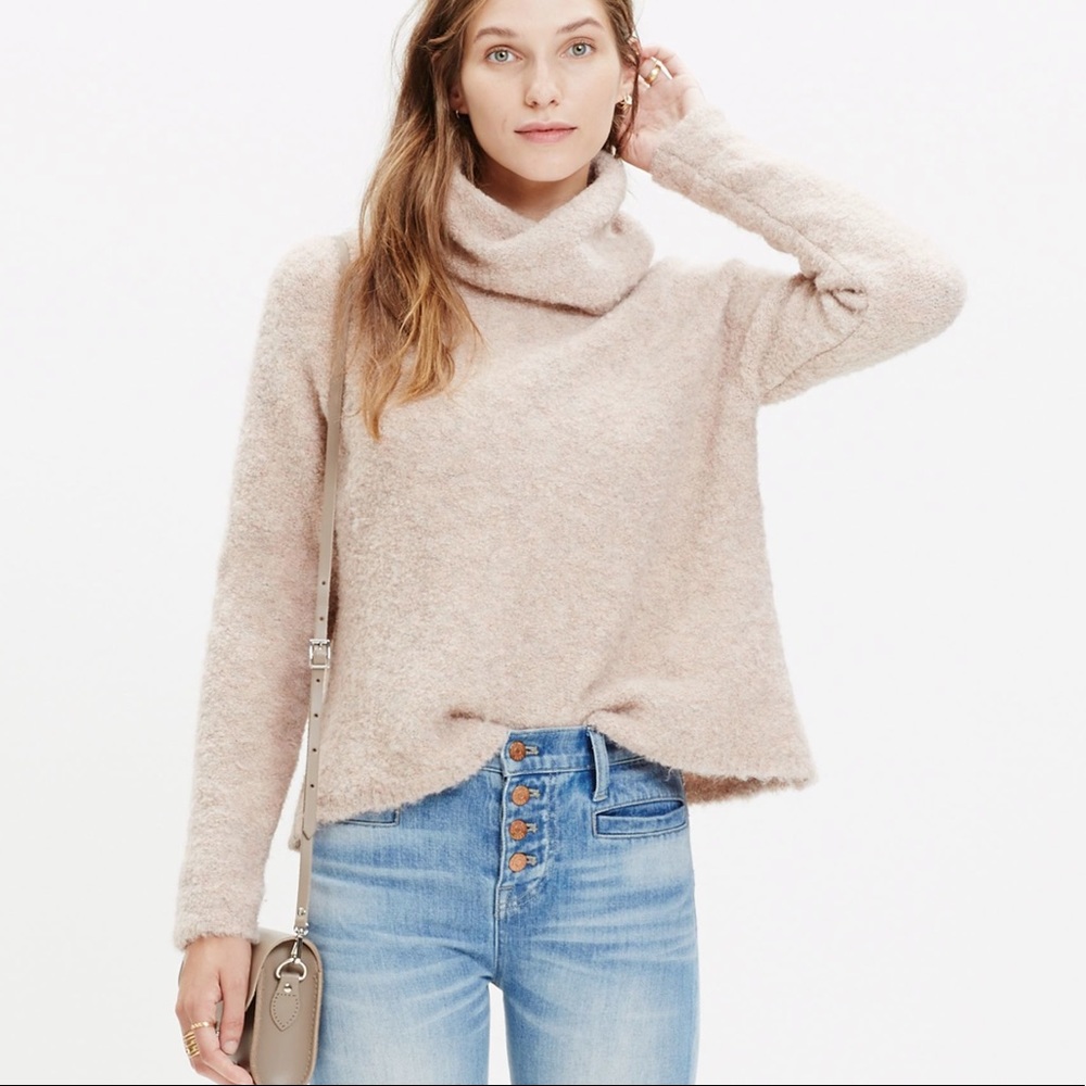 Madewell Roundtrip Fuzzy Soft Turtleneck Sweater S - image 1